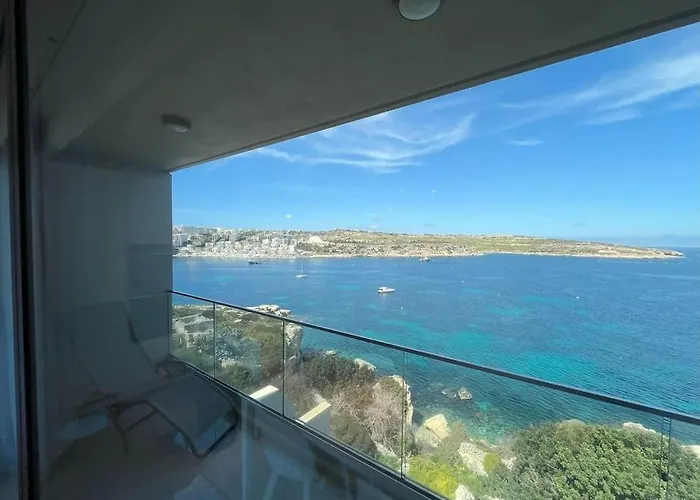 شقة Designer 2br With Panoramic Sea Views In St Pauls Bay خليج سانت بول